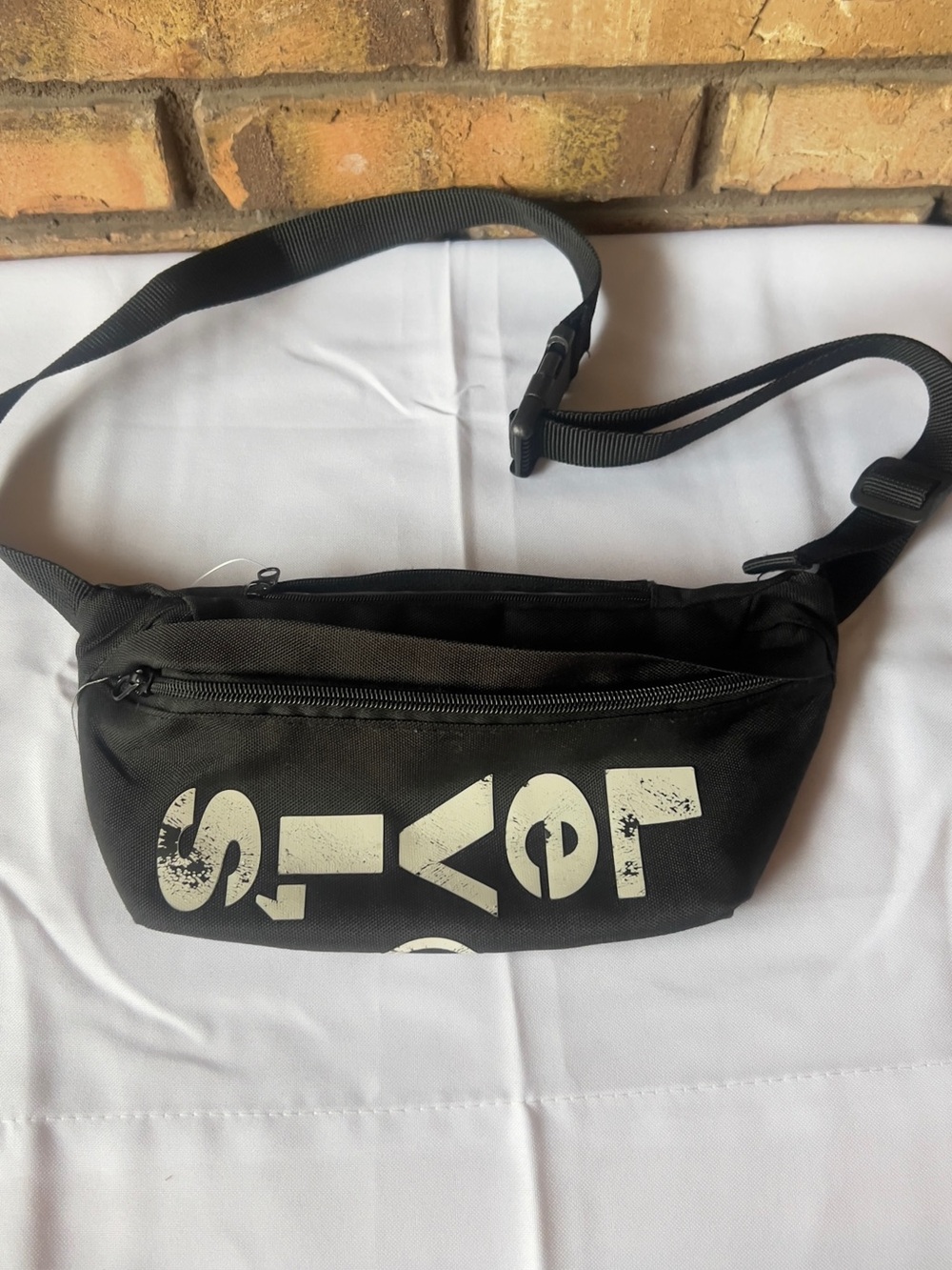 Levi's Black Belt Bag with White Graphic